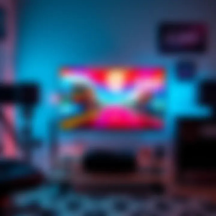 A gaming setup showing a monitor displaying a high-quality 1080p xCloud stream with vibrant graphics and clear visuals.