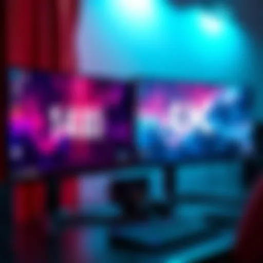 A side-by-side view of a 144Hz monitor and a 4K display, highlighting their screen sizes and performance in a gaming setup