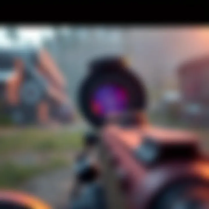 A close-up of the new 15x Scope in PUBG, designed for long-range sniping with a target in the distance.