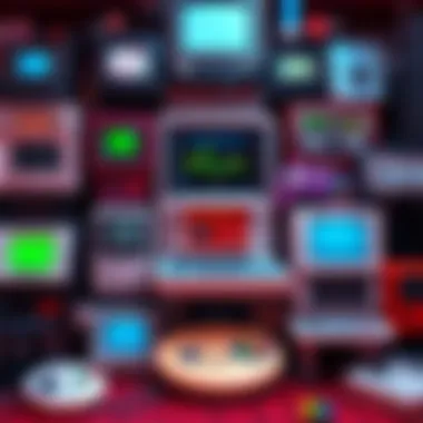 Colorful collage of classic 16-bit video game consoles with iconic soundtracks playing