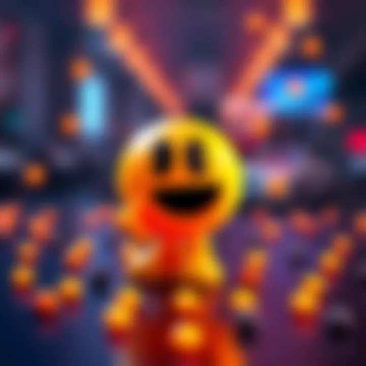 A colorful graphic showcasing a simple 1D representation of Pacman eating dots, emphasizing browser accessibility.