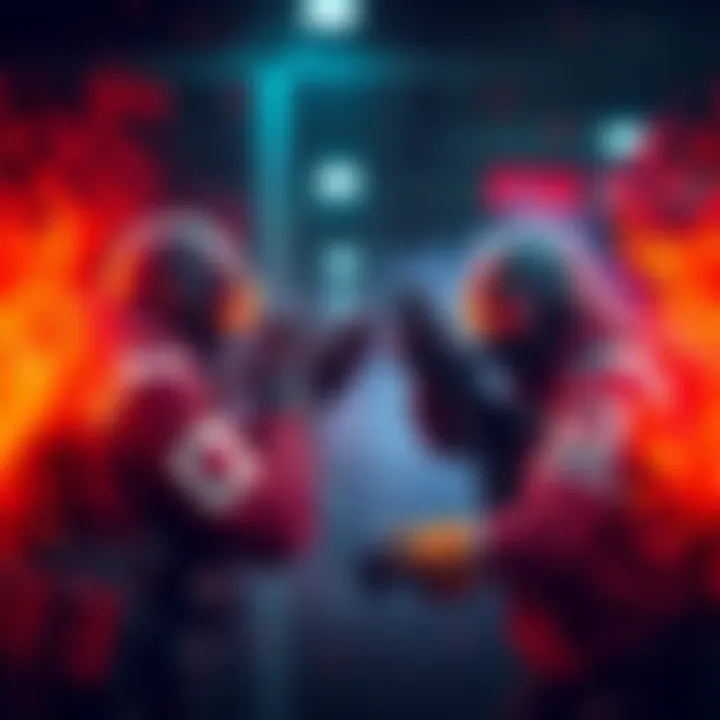 1v1 weapon testing match Two players in a private match testing their weapons one-on-one