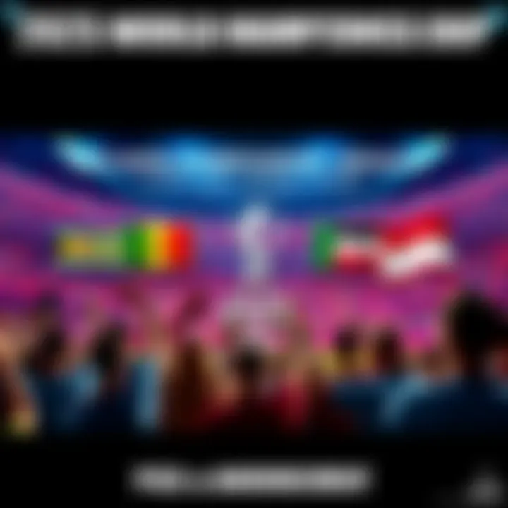 Teams displayed in groups for the 2025 World Championship with fans cheering in the background