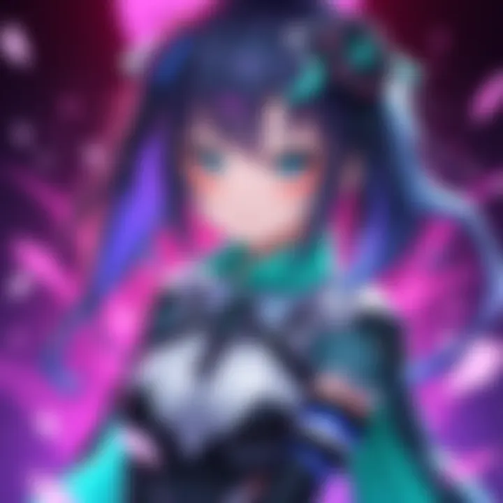 Detailed artwork of 2B Kiriko featuring her unique design and vibrant colors