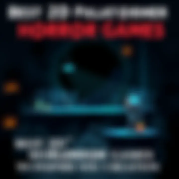 A dark, eerie game environment showing a character navigating a haunted platform with spooky elements and a shadowy background.