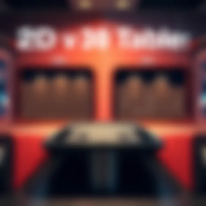 A side-by-side comparison of a 2D table and a 3D table in a gaming environment, highlighting their shapes and layouts for FPS gameplay.