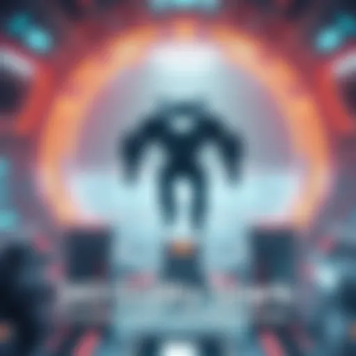 343 Guilty Spark hovering in a futuristic environment, with a glowing ring in the background, symbolizing choice and consequence in the game.