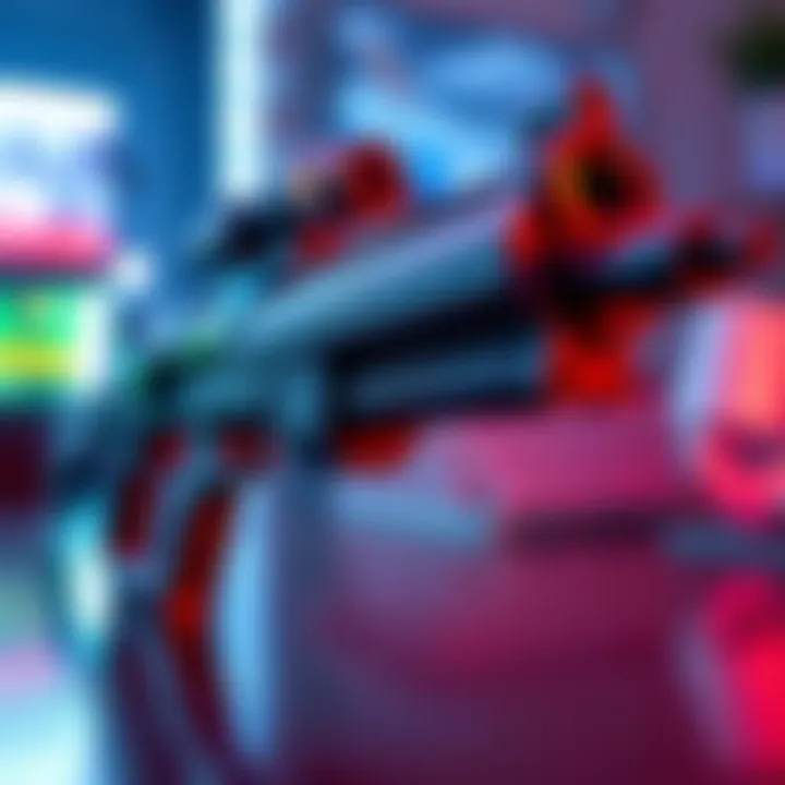 A close-up of a 3D printed stock designed for the Halo 3 SMG, showing detailed craftsmanship and modern design for the Flux Raider