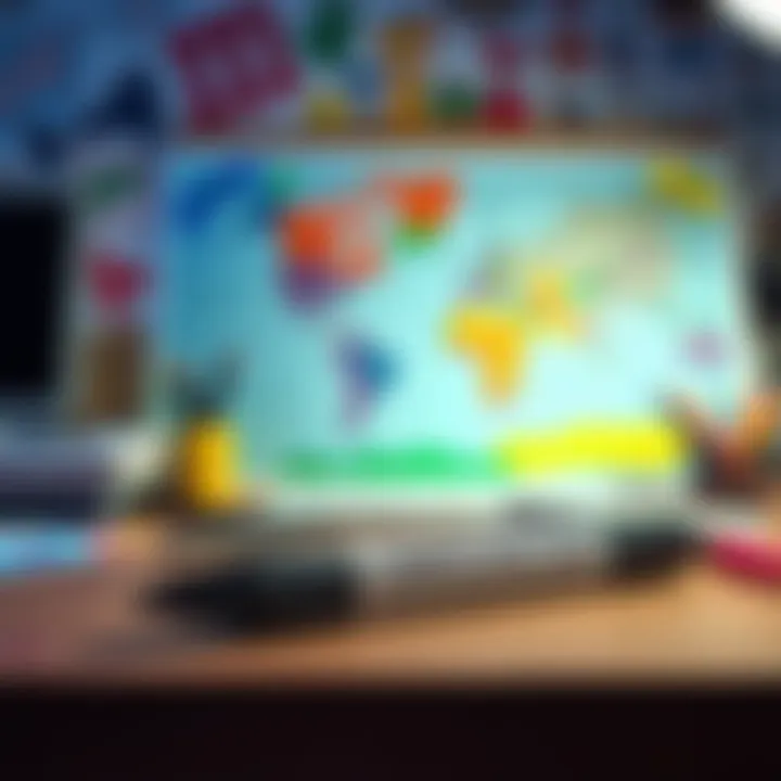 A Cool 3D printed marker displayed on a creative workspace with colorful artwork in the background