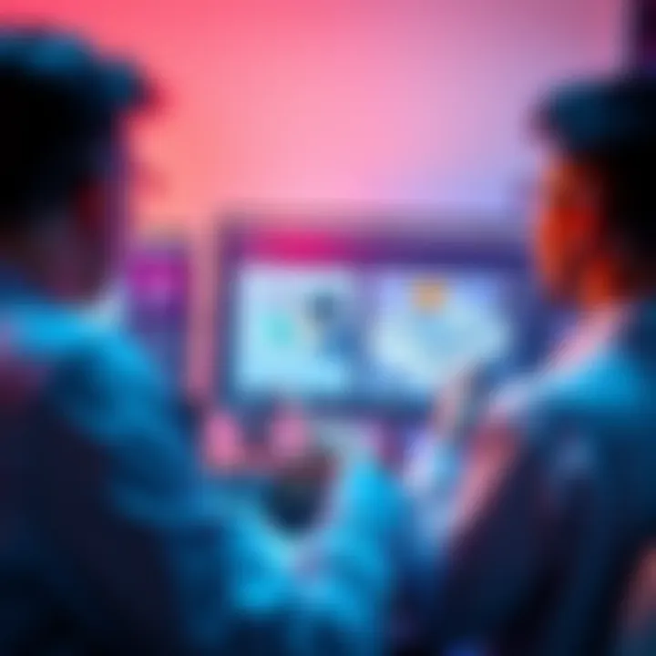A person excitedly working on a 3D modeling project, showing a computer screen with 3D designs and tools visible.