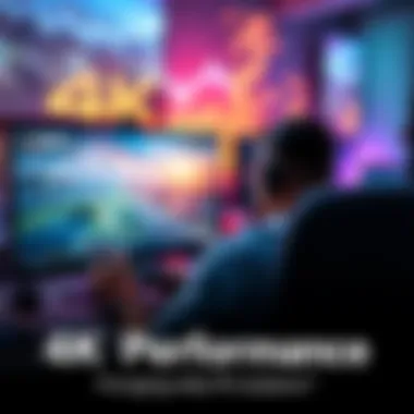 A gamer playing a modern video game on a high-resolution 4K monitor, while another monitor displays 1080p resolution games. The scene highlights the difference in graphics quality and gaming experienc...