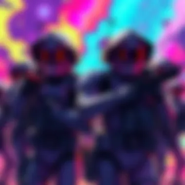 A dynamic action scene from the 90s anime UN Trooper featuring soldiers in futuristic combat gear against a vibrant backdrop.