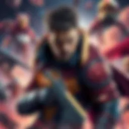 B.J. depicted in a heroic pose, with a focus on his determined expression, surrounded by elements reflecting his gaming world