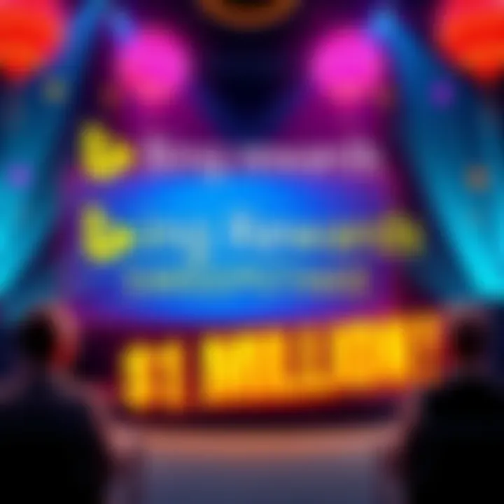 Bing Rewards Sweepstakes Promotion A digital banner showing Bing Rewards with a prize of $1 million and points needed for entries.