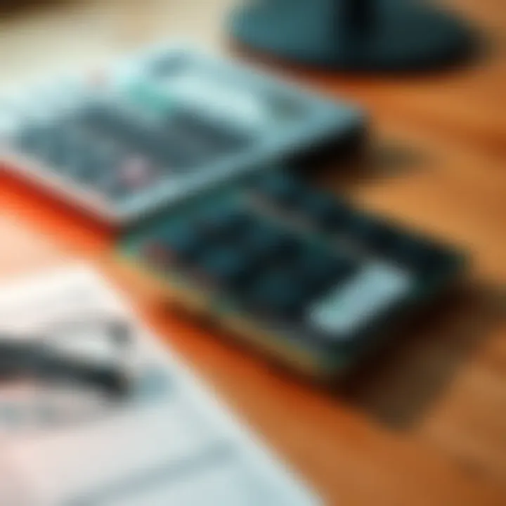 A close-up of DDR5 RAM modules on a wooden desk with a calculator and budget sheet in the background, showing the financial impact of technology upgrades.