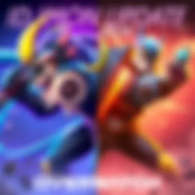 Graphic showing D.Mon character with enhanced abilities and JPC character being weakened, illustrating the balance changes in Overwatch