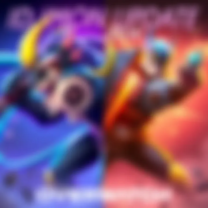 Graphic showing D.Mon character with enhanced abilities and JPC character being weakened, illustrating the balance changes in Overwatch