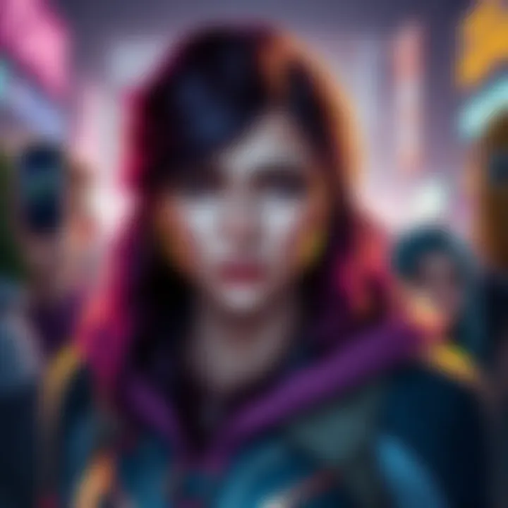 D.Va looking concerned D.Va with a worried expression surrounded by fans discussing her well-being