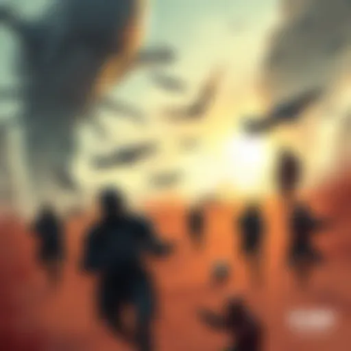 Illustration showcasing characters and scenes related to the Locust War prequel trilogy