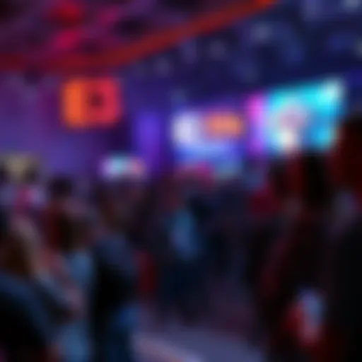 Crowd watching game reveals at E3 1996 with excitement