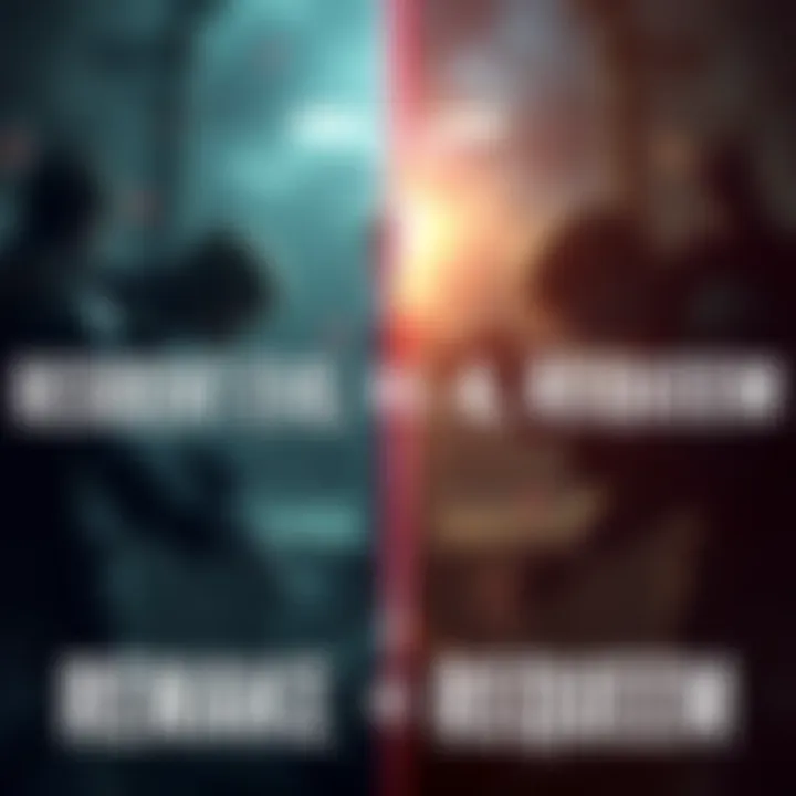 Side-by-side comparison of gameplay scenes from Resident Evil 4 Remake and Resident Evil Requiem, highlighting graphics and action scenes.