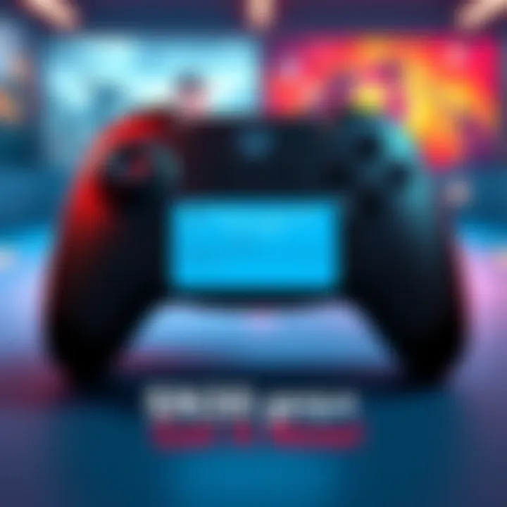 A graphic showing the SN30 Pro+ controller with a notification about the new firmware update, featuring gaming visuals in the background.