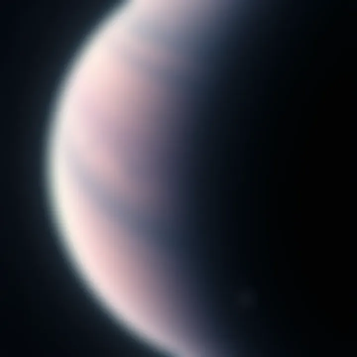 VII (Uranus) in The Nine A representation of VII (Uranus) featuring a faint, distant planet surrounded by a dark void, symbolizing its silence among The Nine. The image captures the contrast between VII's solitude and the activity of other celestial bodies.