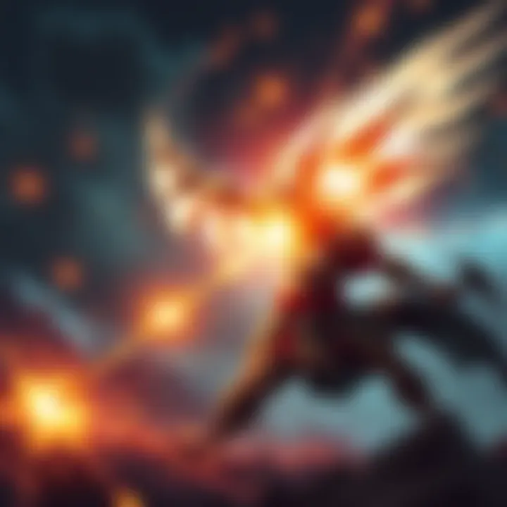 A character named WK unleashing his ultimate ability during a fight, causing chaos and potential danger for nearby players.