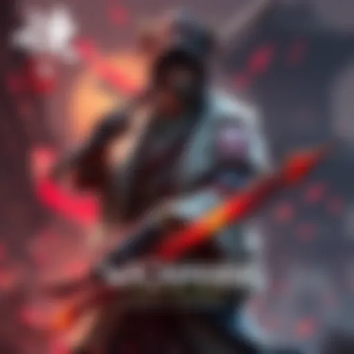 A warrior character holding a weapon, set in a mystical environment inspired by Chinese mythology, showcasing a dramatic battle scene.