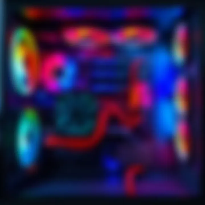 A clear view of an organized fan setup inside a Y70 PC case, showing optimal positioning for airflow and cooling efficiency.