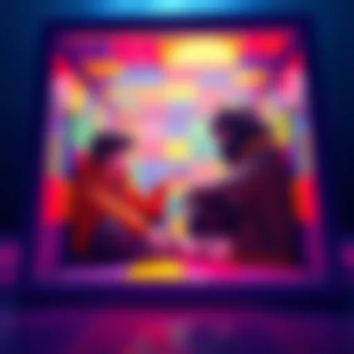 YourRAGE talking with RaKai inside the colorful MrBeast cube, expressing surprise at RaKai's intelligence.