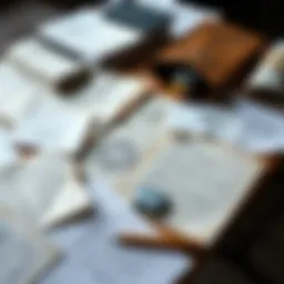 A collection of unused project papers and sketches laid out on a table, symbolizing an abandoned creative endeavor.