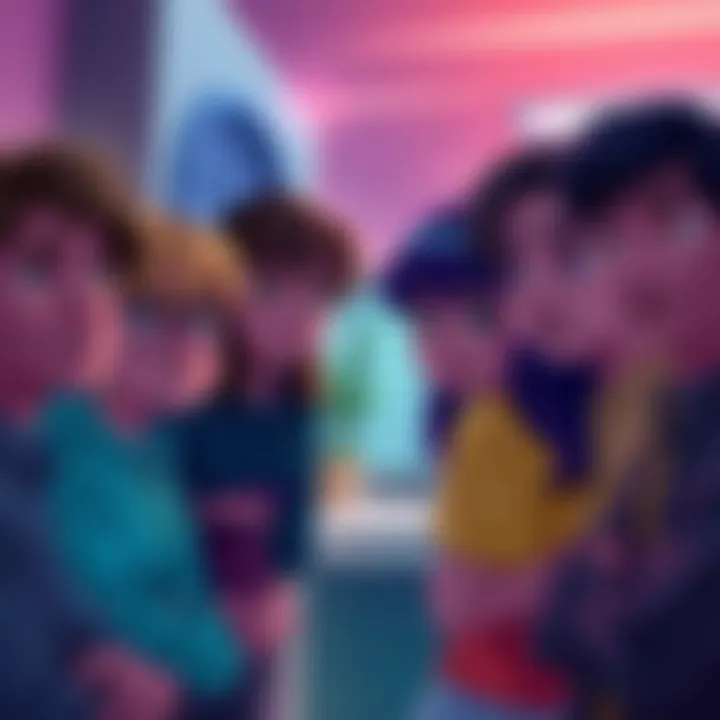 Scene showing Abby and her friends deciding whether to spare Ellie and Tommy, showcasing their expressions of concern and contemplation.