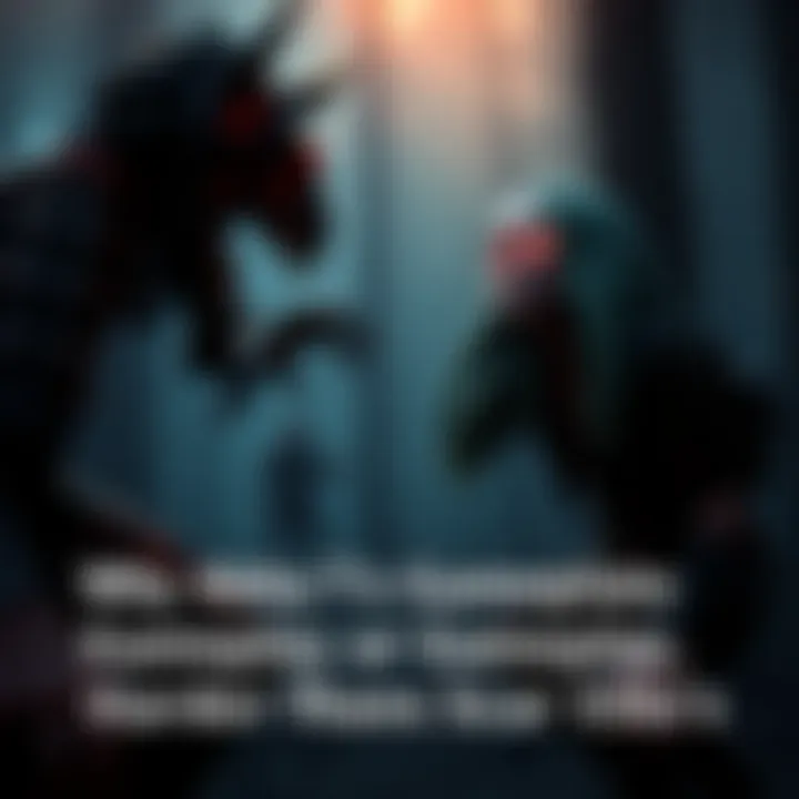 Abby facing a dangerous enemy in a dark forest setting, showcasing tension in gameplay
