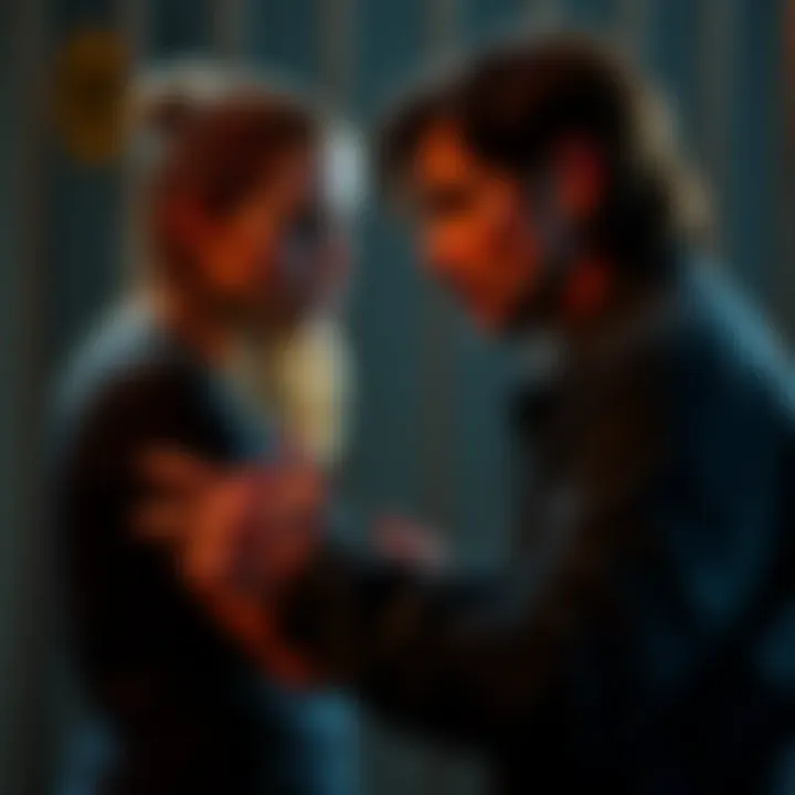 Abby confronting Joel Abby holds Joel captive, showing a mix of anger and conflict after he saved her life