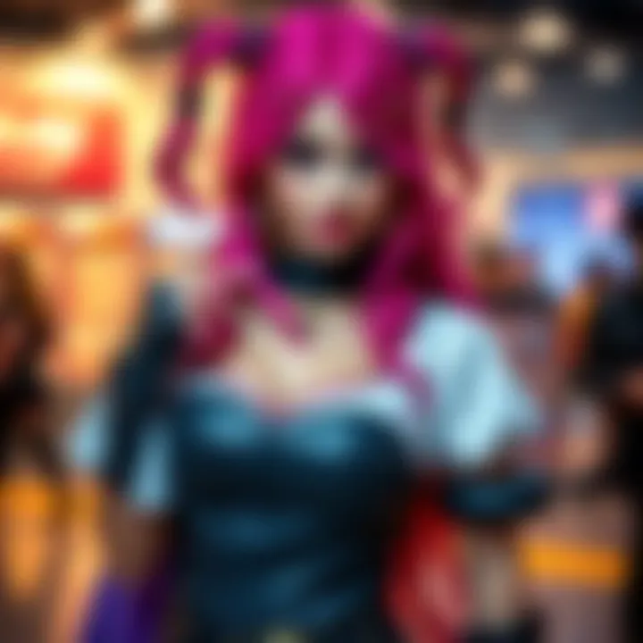 A person dressed in an Abby cosplay, showcasing costume details and makeup, ready for a convention or photo shoot.