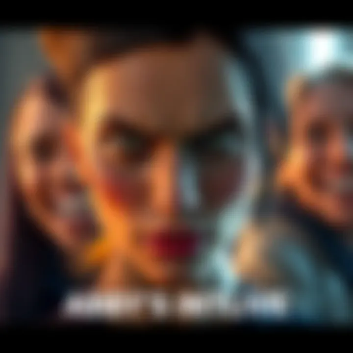 Abby's Intense Glare A close-up of a character with a fierce glare, contrasting with a smiling character in the background. The focus is on the fierce expression, showcasing strong emotions.