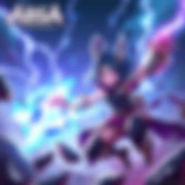 A dynamic view of Absa, the Storm Architect, showcasing her storm abilities in action, with lightning effects and a vibrant environment.