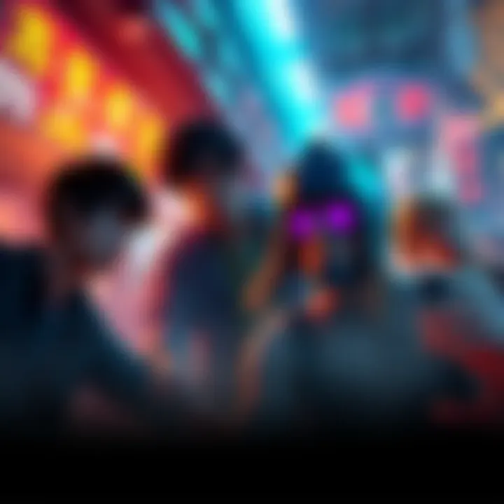 A vibrant scene showing characters engaged in an intense moment from the game Absolute Cinema, with striking visuals and dynamic action.