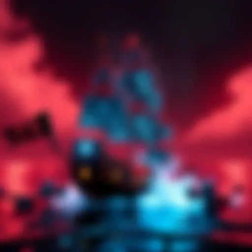 An illustration showing a pirate ship with a digital overlay, symbolizing the leak of AC Black Flag game files from Ubisoft.