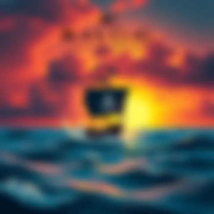 Cover illustration featuring a pirate ship on the ocean with a sunset in the background, showcasing the AC Black Flag Resynced logo