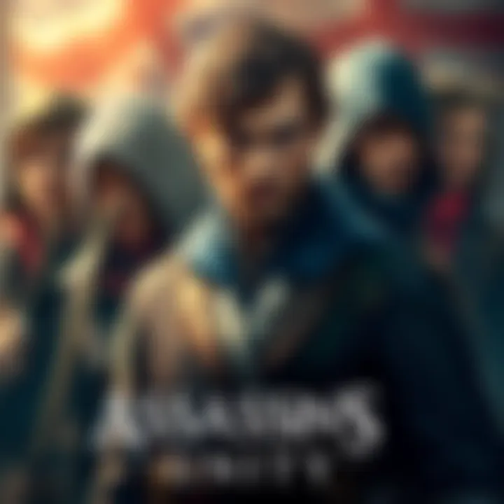 AC Unity characters with UK accents Group of characters from Assassin's Creed Unity showcasing distinct UK accents, reflecting cultural influences of the French Revolution