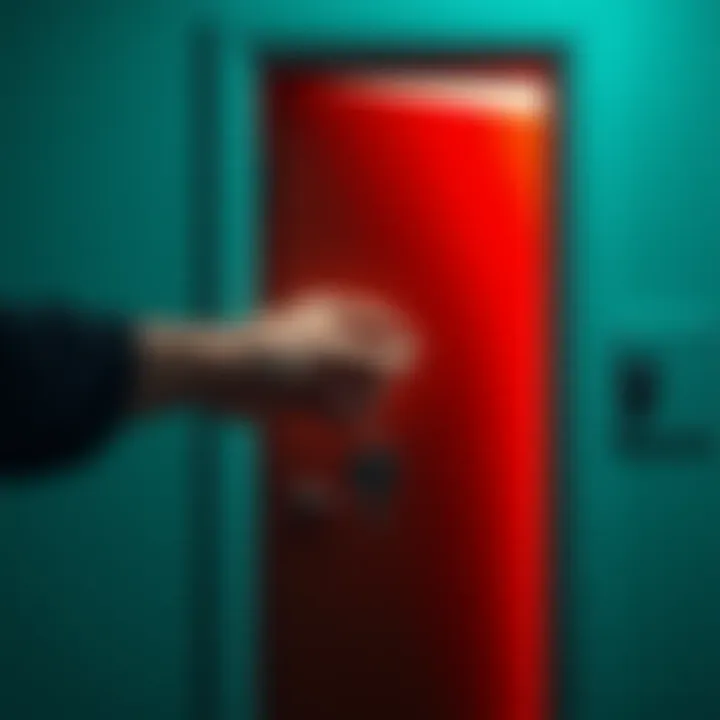 A person opening a door with a key, symbolizing access to restricted areas.