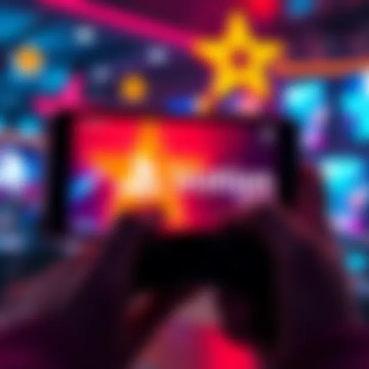 A person using the PlayStation App on a smartphone to find PlayStation Stars features