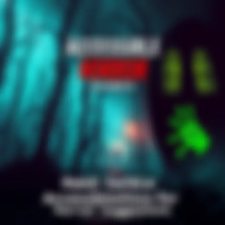 A collection of horror game covers featuring elements like spooky forests, eerie characters, and dark settings, emphasizing accessibility for players with vision disabilities.