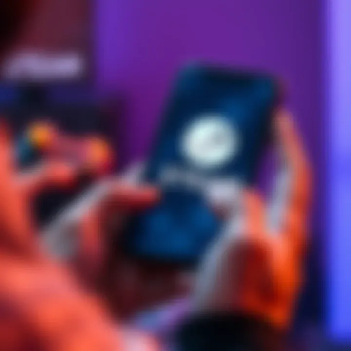 A person using a smartphone to access their Steam account, showing the Steam logo on the screen