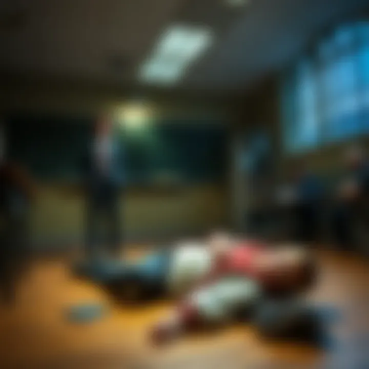 A surprised student stands in a classroom, while Professor Weasley lies on the floor, knocked out during a transfiguration lesson.