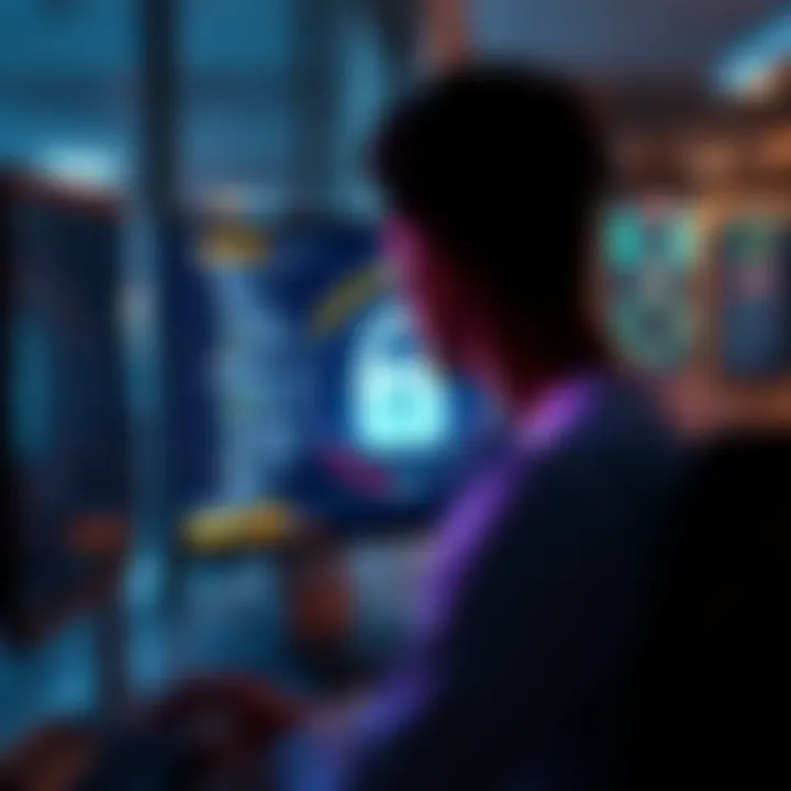 A person looking at a computer screen with a lock symbol representing account restrictions being lifted.