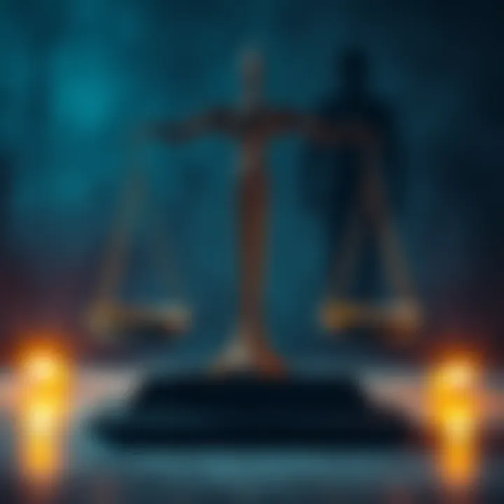 A symbolic representation of accountability illustrated by a scale balancing decisions and consequences