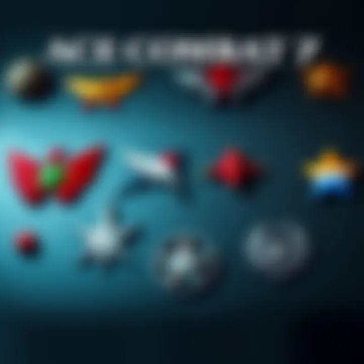 A selection of colorful emblems available in Ace Combat 7 for player customization